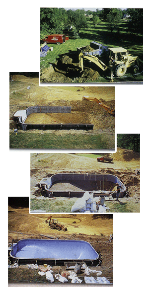 Installation of vinyl-liner pools Viny-liner Pools